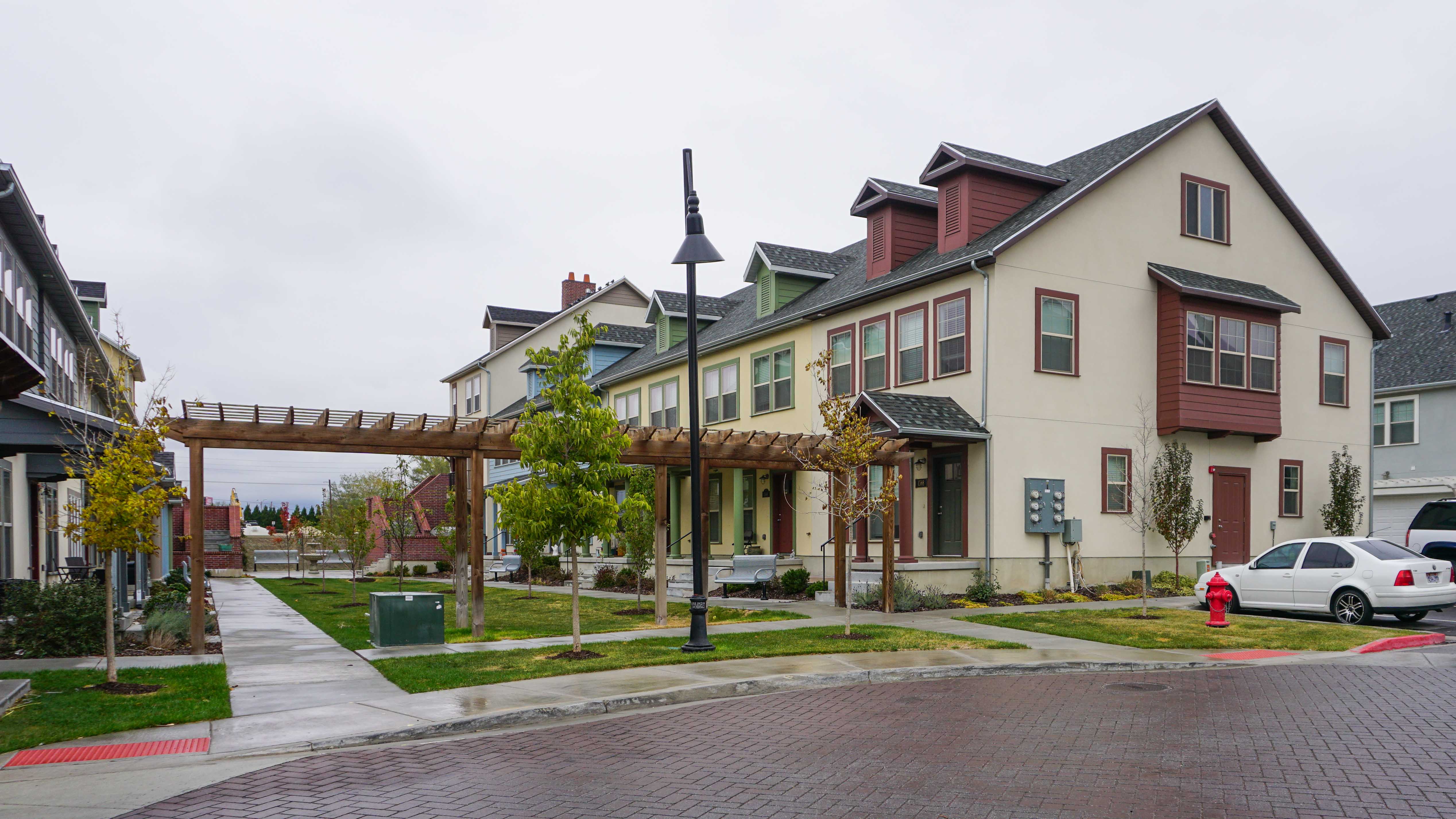 Timber pergola built for a multi-family community
