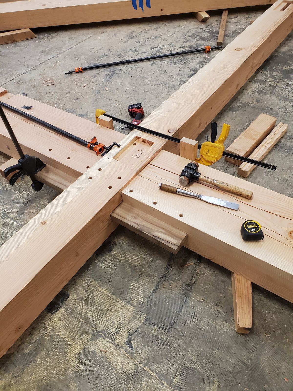 Hand-tool mortise and tenon joinery in the shop