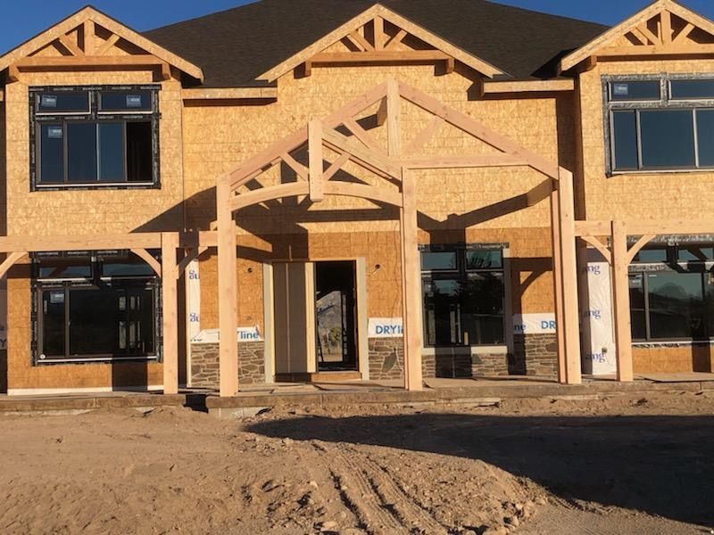 Heavy timber framing on site