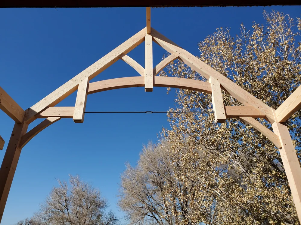 Timber framework and joinery being installed for an outdoor project