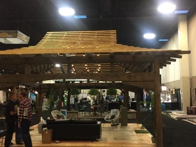 Our indoor timber pergola displayed at a Convention Center