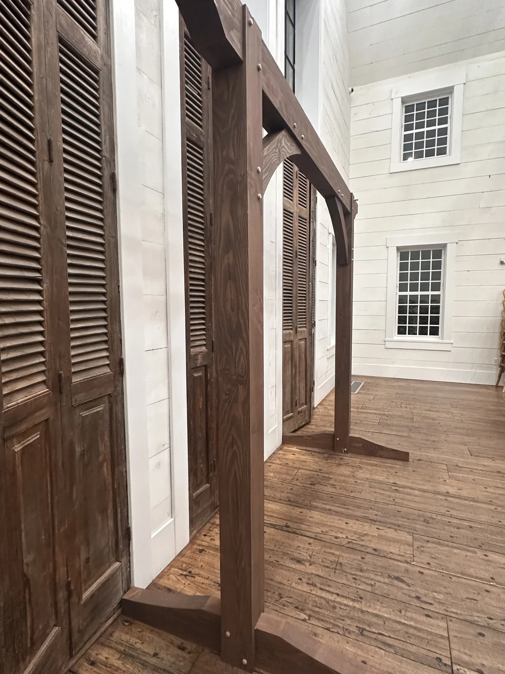 Timber truss built for an outdoor wedding
