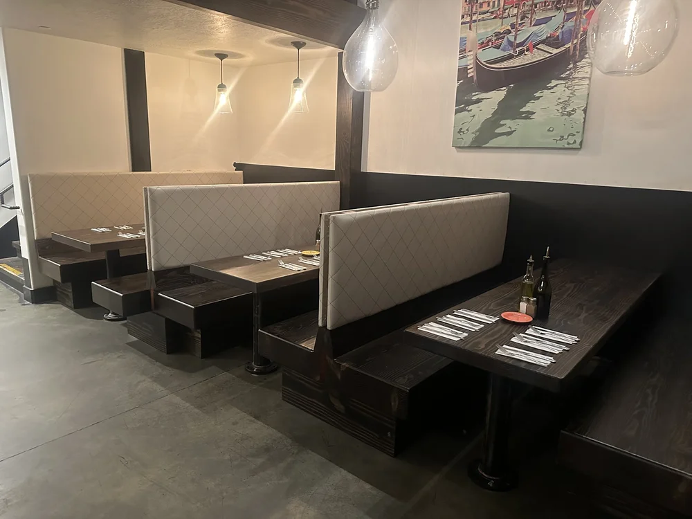 Restaurant benches, dividers, and structure install for a local business