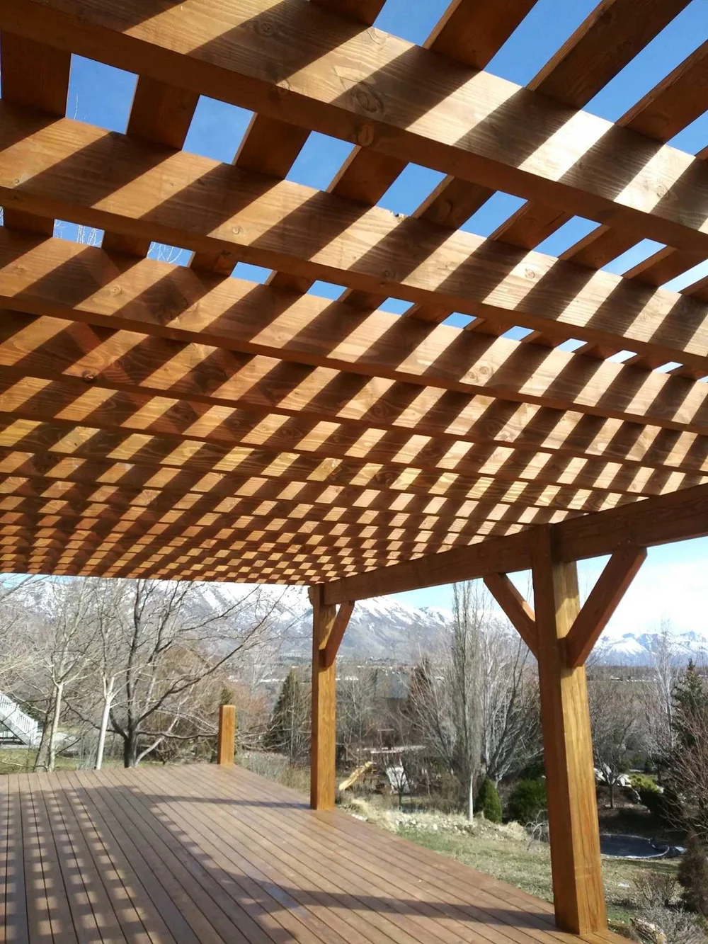 Modern timber pergola install providing shade for the backyard