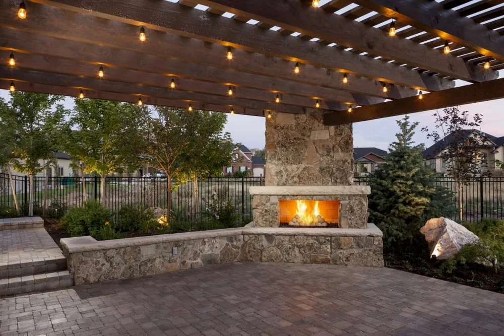 Outdoor patio pergola install with patio