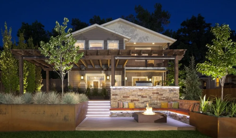 An outdoor backyard pergola install