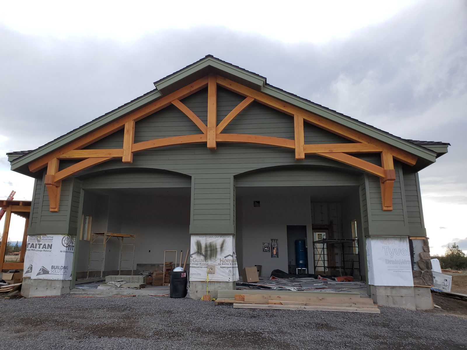 Finished client pergola over the front garage entry